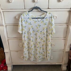 C&C California Linen Lemon Short Sleeve Top